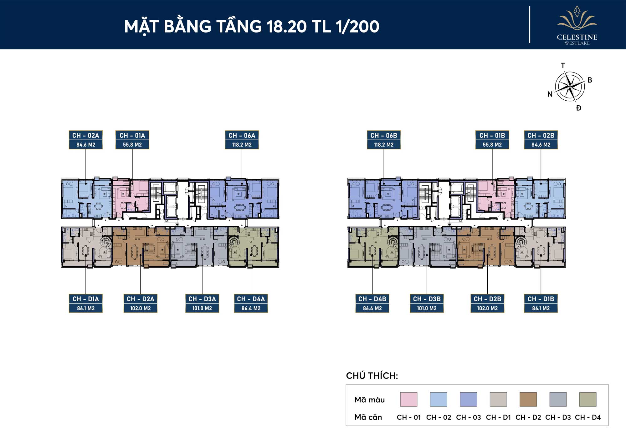 Mặt bằng tầng 18 và 20