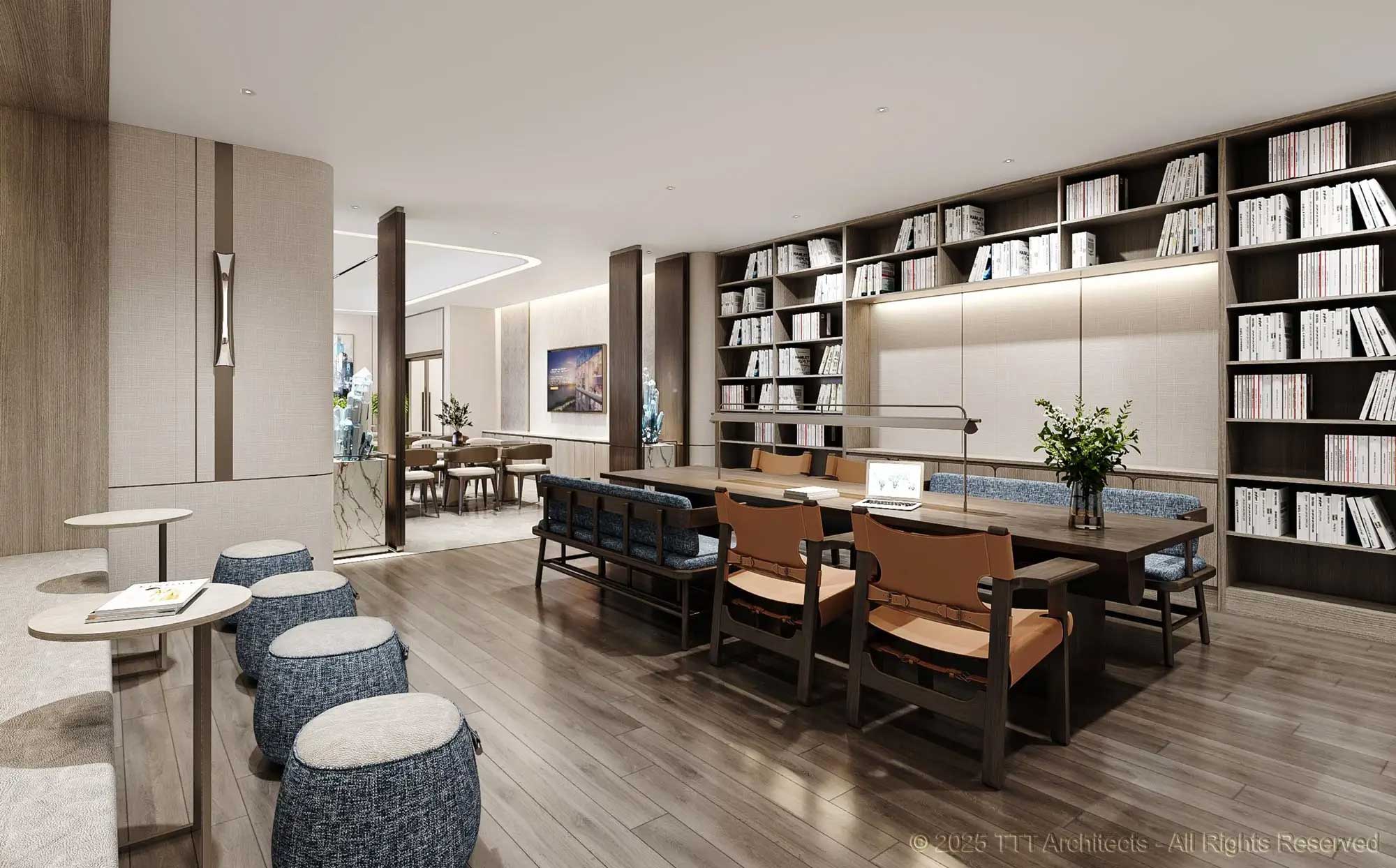 Chung cư Celestine Westlake | Tổng quan, thiết kế, mặt bằng 12 Phối cảnh 3D khu vực thư viện