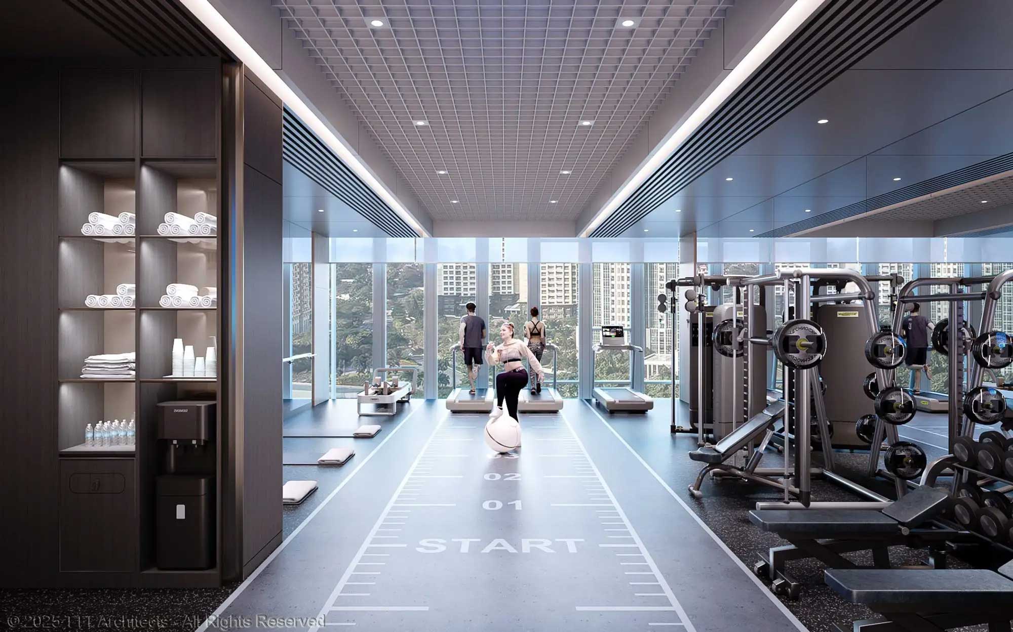 Chung cư Celestine Westlake | Tổng quan, thiết kế, mặt bằng 11 Phối cảnh phòng gym được trang bị công nghệ hiện đại